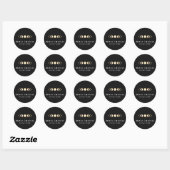 Gold Lunar Moon Phases Energy Healer Ronde Sticker (Vel)