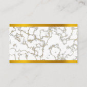 Gold Lux Metal Trim | Witte marmer Gold-textuur Visitekaartje (Achterkant)