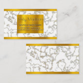 Gold Lux Metal Trim | Witte marmer Gold-textuur Visitekaartje (Voorkant / Achterkant)