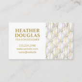 Gold Lux Metallic Lines | Witte binnenbekleding Visitekaartje (Voorkant)