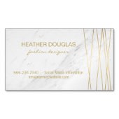 Gold Lux Modern met Marmer Magnetisch Visitekaartje (Voorkant)