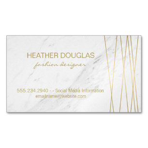 Gold Lux Modern met Marmer Magnetisch Visitekaartje