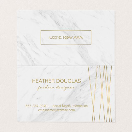 Gold Lux Modern met Marmer Visitekaartje (Buitenkant ongevouwen)