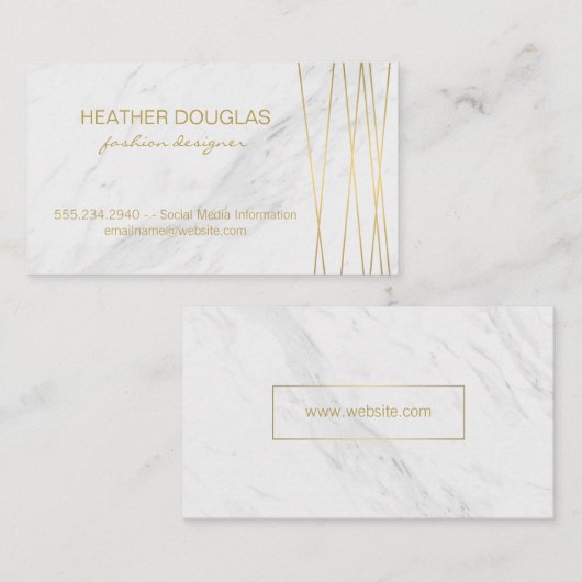 Gold Lux Modern met Marmer Visitekaartje (Voorkant / Achterkant)