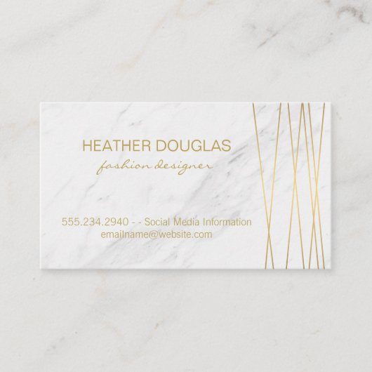 Gold Lux Modern met Marmer Visitekaartje (Voorkant)