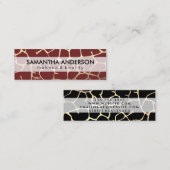 Gold Lux Pattern Dark Red Mini Visitekaartje (Voorkant / Achterkant)