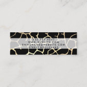 Gold Lux Pattern Dark Red Mini Visitekaartje (Achterkant)