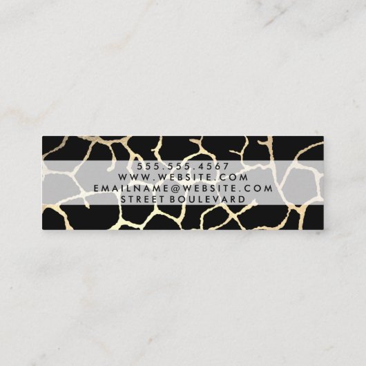 Gold Lux Pattern Dark Red Mini Visitekaartje (Achterkant)