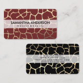 Gold Lux Pattern Dark Red Visitekaartje (Voorkant / Achterkant)