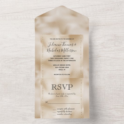 Gold Luxe All In One Uitnodiging (Binnen)