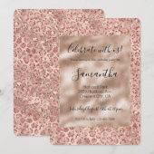 Gold Luxe Blush Roze Glitter Leopard-printer Kaart (Voorkant / Achterkant)