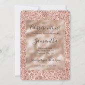 Gold Luxe Blush Roze Glitter Leopard-printer Kaart (Voorkant)