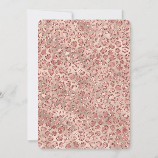 Gold Luxe Blush Roze Glitter Leopard-printer Kaart (Achterkant)