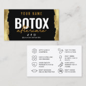 Gold Luxe Botox Aftercare Card Visitekaartje (Voorkant / Achterkant)