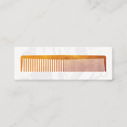 Gold Luxe Comb Hair Stylist Mini Visitekaartje (Voorkant)