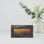 Gold Luxe Comb Hair Stylist | Zwarte marmer Visitekaartje (Staand voorkant)