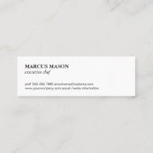 Gold Luxe Food Utensils Monogram Mini Visitekaartje (Achterkant)