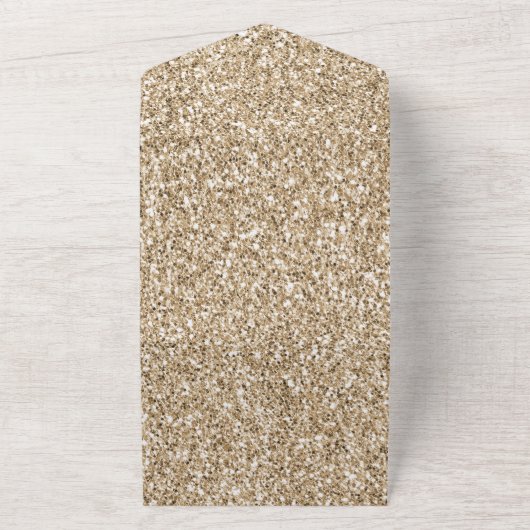 Gold Luxe Glitter All In One Uitnodiging (Buitenkant)