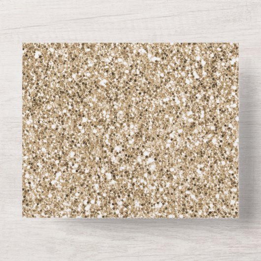 Gold Luxe Glitter All In One Uitnodiging (Achterkant)