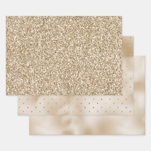 Gold Luxe Glitter Inpakpapier Vel (Set)