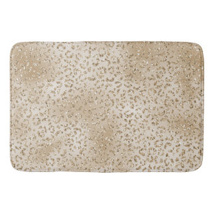 Gold Luxe Glitter-leopard afdrukken         Badmat