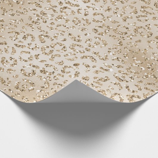 Gold Luxe Glitter-leopard-printer Cadeaupapier (Hoek)