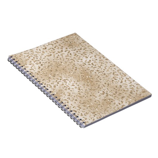 Gold Luxe Glitter-leopard-printer Notitieboek (Rechterzijde)