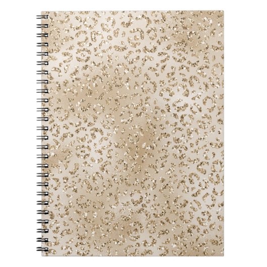 Gold Luxe Glitter-leopard-printer Notitieboek (Voorkant)