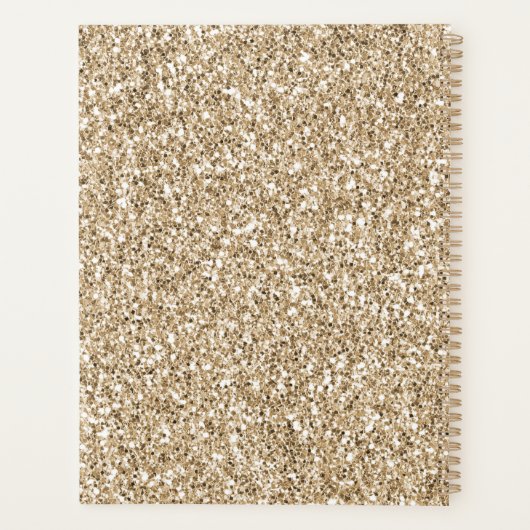 Gold Luxe Glitter-leopard-printer Planner (Achterkant)