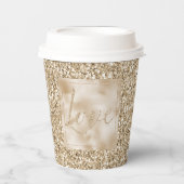 Gold Luxe Glitter Love Christmas Papieren Bekers (Voorkant)