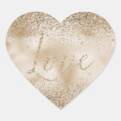Gold Luxe Glitter Love Hart Sticker (Voorkant)