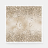 Gold Luxe Glitter Love Servet (Voorkant)
