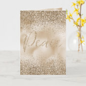 Gold Luxe Glitter Peace Kaart (Gele Bloem)