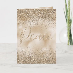 Gold Luxe Glitter Peace Kaart
