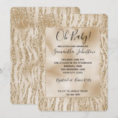 Gold Luxe Glitter Zebra-afdrukken Kaart (Voorkant / Achterkant)