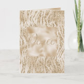 Gold Luxe Glitter Zebra afdrukken met kerstmis Kaart (Voorkant)