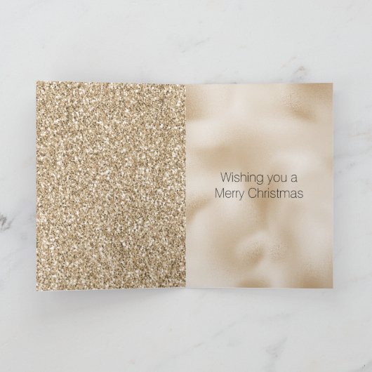 Gold Luxe Glitter Zebra afdrukken met kerstmis Kaart (Binnen)