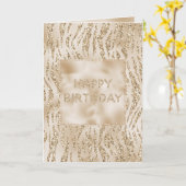 Gold Luxe Glitter Zebra - Maandag afdrukken Kaart (Gele Bloem)