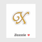 Gold Luxe Monogram X Sticker (Vel)