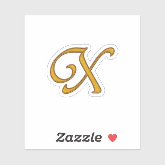 Gold Luxe Monogram X Sticker (Vel)