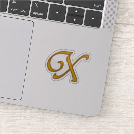 Gold Luxe Monogram X Sticker