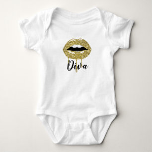 Gold Luxe schoonheid Glitter Drip Drips Romper