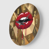 Gold Luxe schoonheidslam Red Drip Drips Grote Klok (Hoek)