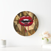 Gold Luxe schoonheidslam Red Drip Drips Grote Klok (Huis)
