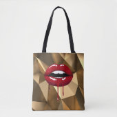 Gold Luxe schoonheidslam Red Drip Drips Tote Bag (Voorkant)
