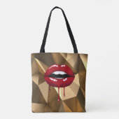 Gold Luxe schoonheidslam Red Drip Drips Tote Bag (Achterkant)
