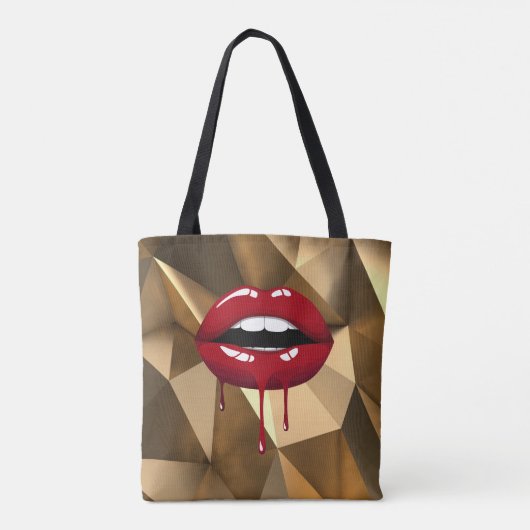 Gold Luxe schoonheidslam Red Drip Drips Tote Bag (Achterkant)
