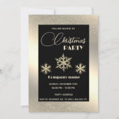 Gold luxe sneeuwvlokken op feestdag kaart (Voorkant)
