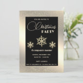 Gold luxe sneeuwvlokken op feestdag kaart (Staand voorkant)