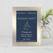 Gold luxe sneeuwvlokken op feestdag kaart (Staand voorkant)